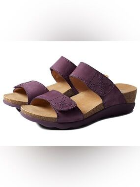 Dansko Women’s Maddy Wedge Sandals Purple Nubuck Size 38 EUR 8 US EUC